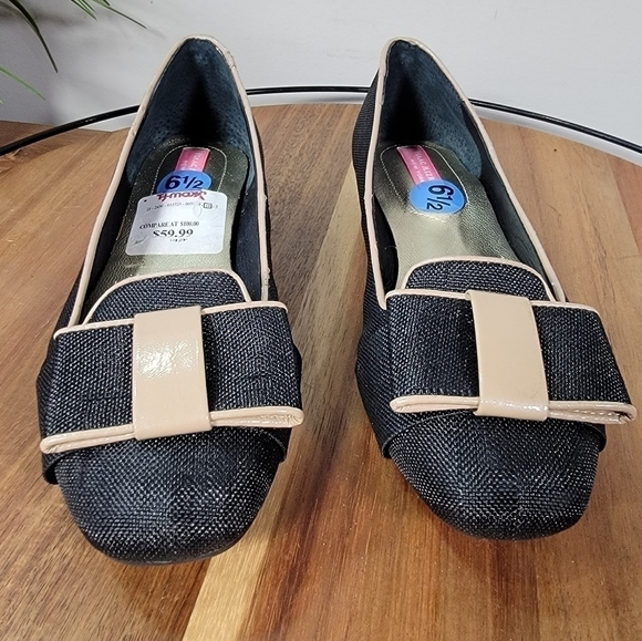 Isaac Mizrahi Linen Bow Front Square Toe Flats Size 6.5 - Picture 12 of 17